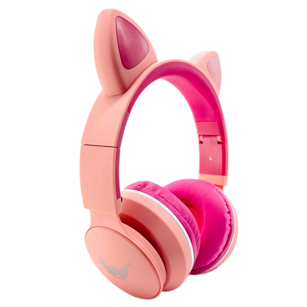 Fone Bluetooth Altomex Gatinho Rosa com LED: Estilo e diversão para todos os mo